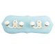 Turquoise Cream Double Loop Ceramic Iron Wooden Hooks
